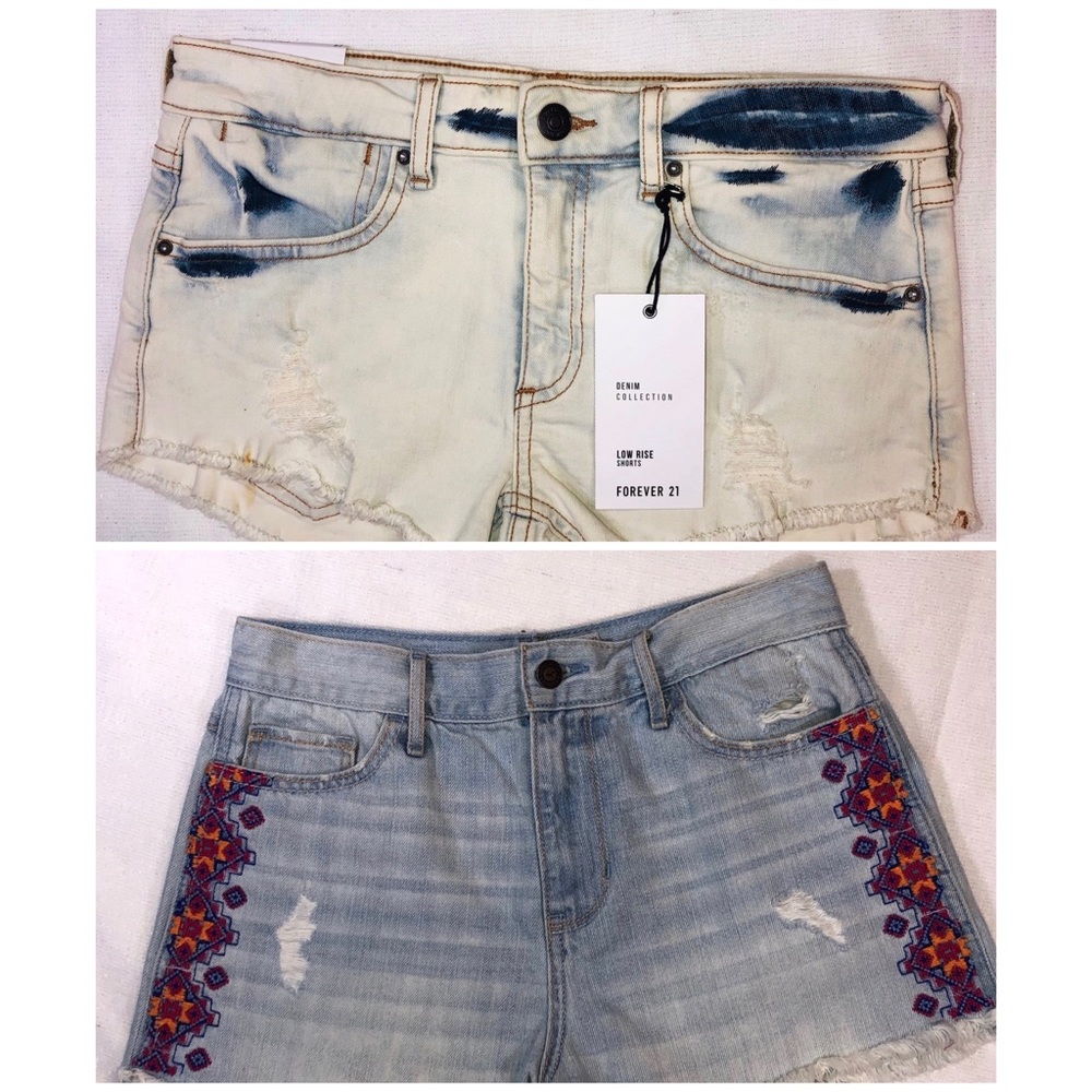 2 Pairs Shorts-Hollister/Forever 21-Sz 27 - Picture 1 of 7